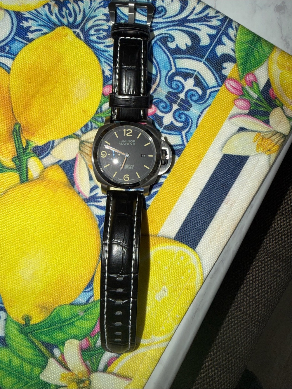 Black Leather Men’s Watch Strap Bag Accessory
